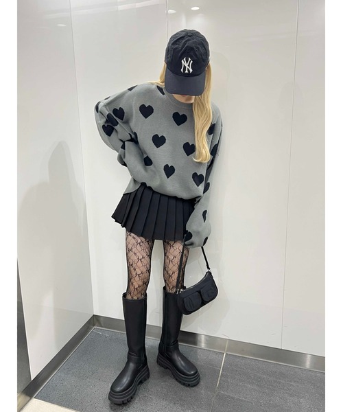 WC（ダブル シー）の「ハートビッグニット（ニット/セーター・レディース・ピンク/グレー・FREE）」の11枚目の写真