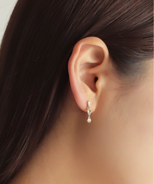 フレームスリーストーンイヤリング | NOMBRE IMPAIR