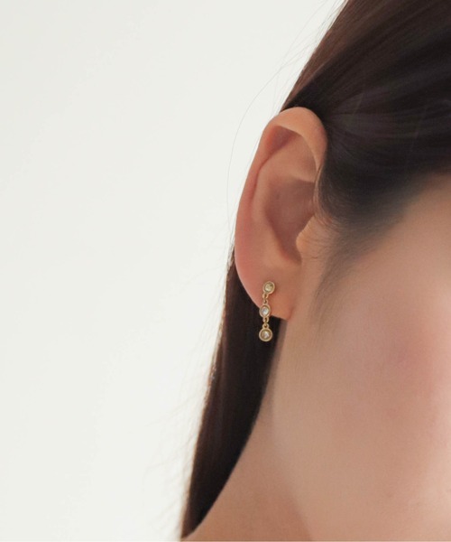 フレームスリーストーンイヤリング | NOMBRE IMPAIR
