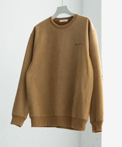 SENSE OF PLACE by URBAN RESEARCH(センスオブプレイスバイアーバンリサーチ)の「シシュウフェイクスエードC/Nスウェット(スウェット・メンズ・チャコールグレー/ライトベージュ/ブラウン/ダークブラウン/ベージュ・MEDIUM/LARGE)」の5枚目の写真