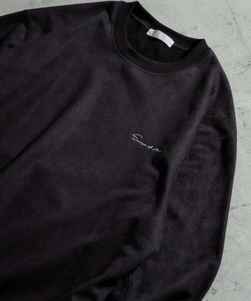 SENSE OF PLACE by URBAN RESEARCH(センスオブプレイスバイアーバンリサーチ)の「シシュウフェイクスエードC/Nスウェット(スウェット・メンズ・チャコールグレー/ライトベージュ/ブラウン/ダークブラウン/ベージュ・MEDIUM/LARGE)」の2枚目の写真