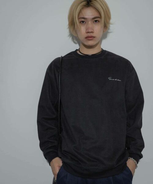 SENSE OF PLACE by URBAN RESEARCH(センスオブプレイスバイアーバンリサーチ)の「シシュウフェイクスエードC/Nスウェット(スウェット・メンズ・チャコールグレー/ライトベージュ/ブラウン/ダークブラウン/ベージュ・MEDIUM/LARGE)」の6枚目の写真