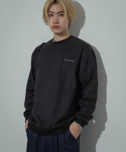 SENSE OF PLACE by URBAN RESEARCH(センスオブプレイスバイアーバンリサーチ)の「シシュウフェイクスエードC/Nスウェット(スウェット・メンズ・チャコールグレー/ライトベージュ/ブラウン/ダークブラウン/ベージュ・MEDIUM/LARGE)」の9枚目の写真