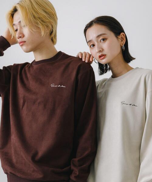 SENSE OF PLACE by URBAN RESEARCH(センスオブプレイスバイアーバンリサーチ)の「シシュウフェイクスエードC/Nスウェット(スウェット・メンズ・チャコールグレー/ライトベージュ/ブラウン/ダークブラウン/ベージュ・MEDIUM/LARGE)」の17枚目の写真