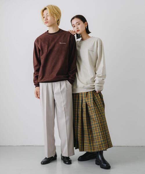 SENSE OF PLACE by URBAN RESEARCH(センスオブプレイスバイアーバンリサーチ)の「シシュウフェイクスエードC/Nスウェット(スウェット・メンズ・チャコールグレー/ライトベージュ/ブラウン/ダークブラウン/ベージュ・MEDIUM/LARGE)」の20枚目の写真