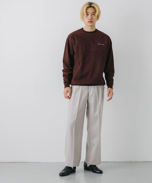 SENSE OF PLACE by URBAN RESEARCH(センスオブプレイスバイアーバンリサーチ)の「シシュウフェイクスエードC/Nスウェット(スウェット・メンズ・チャコールグレー/ライトベージュ/ブラウン/ダークブラウン/ベージュ・MEDIUM/LARGE)」の21枚目の写真