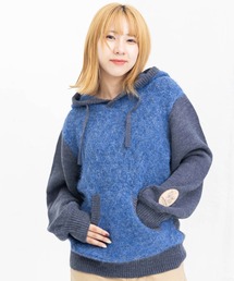 ScoLar（スカラー）の「743005：チェック模様のウール混ニット 切替パーカー（パーカー）」