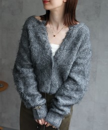 sakishimatokyo | ＜ふわふわ＞ミックスシャギー ショート丈カーディガン/カーデ/秋冬(カーディガン/ボレロ)