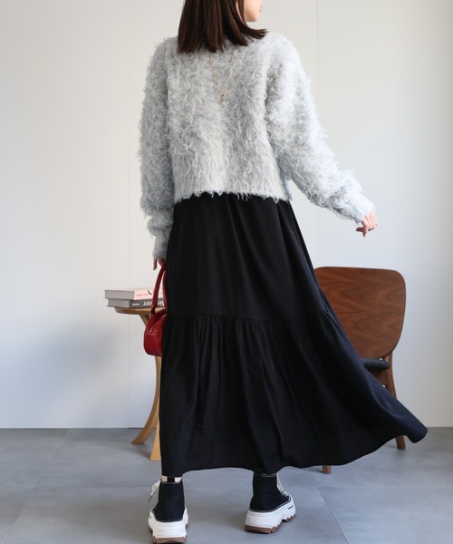 【セール】＜ふわふわ＞ミックスシャギー ショート丈カーディガン/カーデ/秋冬（カーディガン/ボレロ）｜sakishimatokyo（サキシマトーキョー）