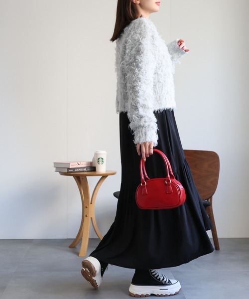 【セール】＜ふわふわ＞ミックスシャギー ショート丈カーディガン/カーデ/秋冬（カーディガン/ボレロ）｜sakishimatokyo（サキシマトーキョー）