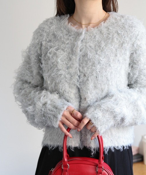【セール】＜ふわふわ＞ミックスシャギー ショート丈カーディガン/カーデ/秋冬（カーディガン/ボレロ）｜sakishimatokyo（サキシマトーキョー）