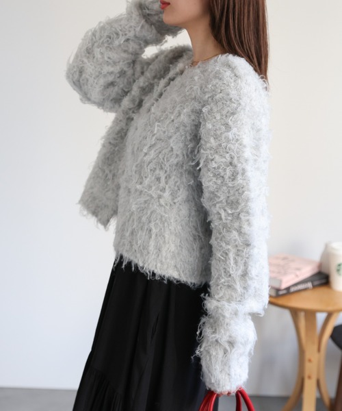 【セール】＜ふわふわ＞ミックスシャギー ショート丈カーディガン/カーデ/秋冬（カーディガン/ボレロ）｜sakishimatokyo（サキシマトーキョー）