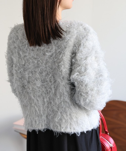 【セール】＜ふわふわ＞ミックスシャギー ショート丈カーディガン/カーデ/秋冬（カーディガン/ボレロ）｜sakishimatokyo（サキシマトーキョー）