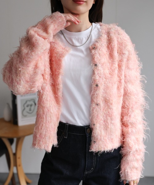 【セール】＜ふわふわ＞ミックスシャギー ショート丈カーディガン/カーデ/秋冬（カーディガン/ボレロ）｜sakishimatokyo（サキシマトーキョー）