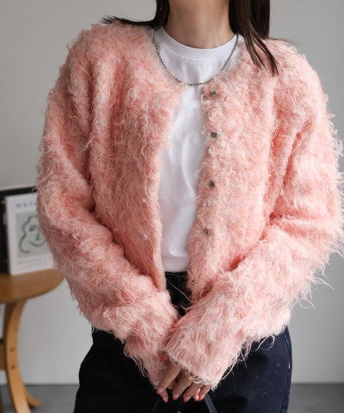 【セール】＜ふわふわ＞ミックスシャギー ショート丈カーディガン/カーデ/秋冬（カーディガン/ボレロ）｜sakishimatokyo（サキシマトーキョー）