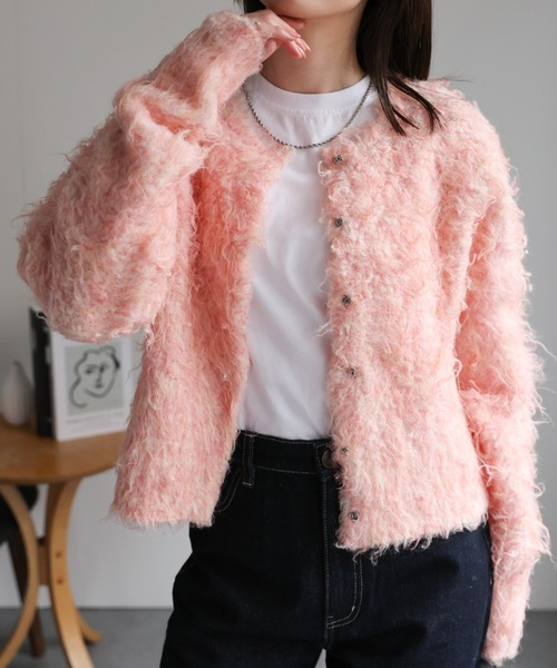 【セール】＜ふわふわ＞ミックスシャギー ショート丈カーディガン/カーデ/秋冬（カーディガン/ボレロ）｜sakishimatokyo（サキシマトーキョー）