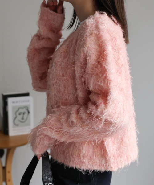 【セール】＜ふわふわ＞ミックスシャギー ショート丈カーディガン/カーデ/秋冬（カーディガン/ボレロ）｜sakishimatokyo（サキシマトーキョー）