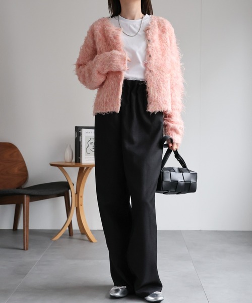 【セール】＜ふわふわ＞ミックスシャギー ショート丈カーディガン/カーデ/秋冬（カーディガン/ボレロ）｜sakishimatokyo（サキシマトーキョー）