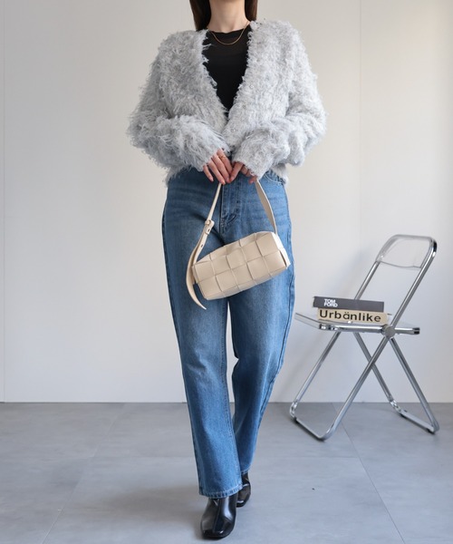 【セール】＜ふわふわ＞ミックスシャギー ショート丈カーディガン/カーデ/秋冬（カーディガン/ボレロ）｜sakishimatokyo（サキシマトーキョー）