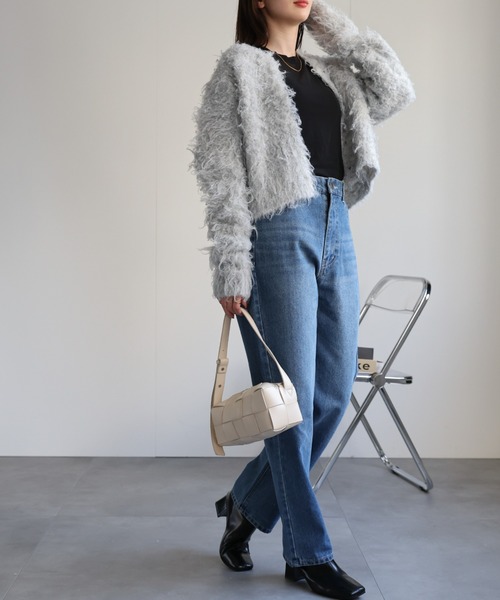 【セール】＜ふわふわ＞ミックスシャギー ショート丈カーディガン/カーデ/秋冬（カーディガン/ボレロ）｜sakishimatokyo（サキシマトーキョー）