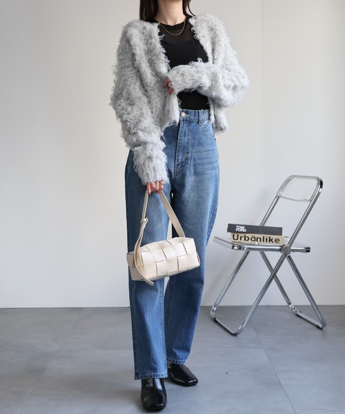 sakishimatokyo（サキシマトーキョー）の「＜ふわふわ＞ミックスシャギー ショート丈カーディガン/カーデ/秋冬（カーディガン/ボレロ・レディース・チャコールグレー/ライトグレー/グリーン/ピンク/ブラウン系その他・FREE）」の21枚目の写真