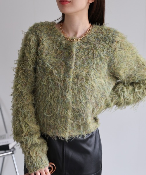 【セール】＜ふわふわ＞ミックスシャギー ショート丈カーディガン/カーデ/秋冬（カーディガン/ボレロ）｜sakishimatokyo（サキシマトーキョー）