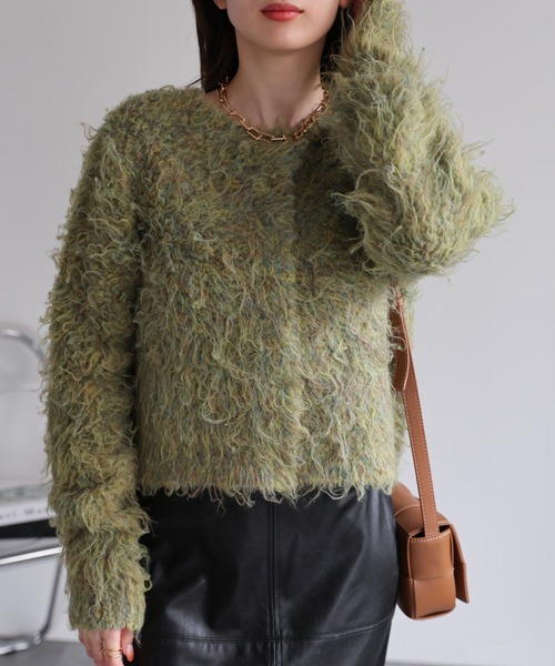 【セール】＜ふわふわ＞ミックスシャギー ショート丈カーディガン/カーデ/秋冬（カーディガン/ボレロ）｜sakishimatokyo（サキシマトーキョー）