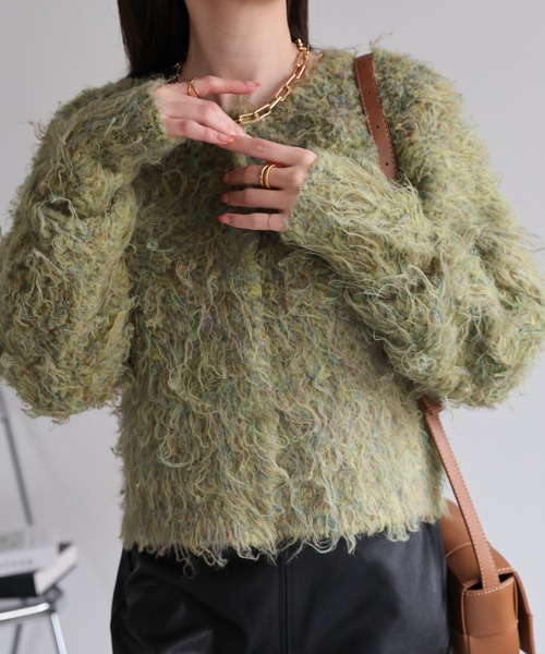 【セール】＜ふわふわ＞ミックスシャギー ショート丈カーディガン/カーデ/秋冬（カーディガン/ボレロ）｜sakishimatokyo（サキシマトーキョー）