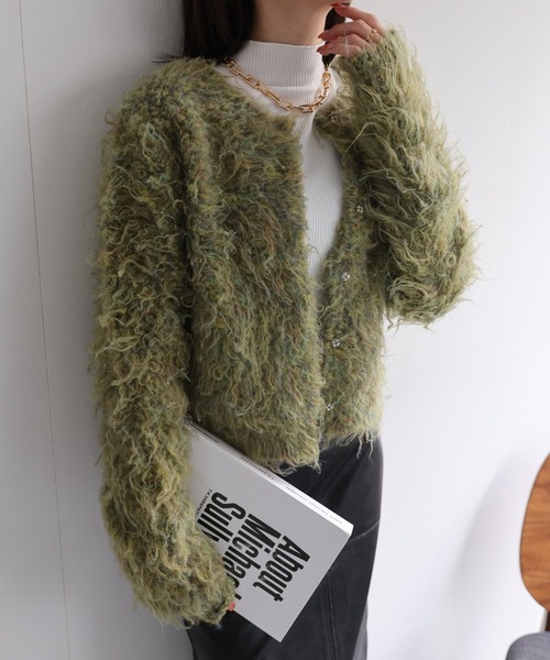 【セール】＜ふわふわ＞ミックスシャギー ショート丈カーディガン/カーデ/秋冬（カーディガン/ボレロ）｜sakishimatokyo（サキシマトーキョー）
