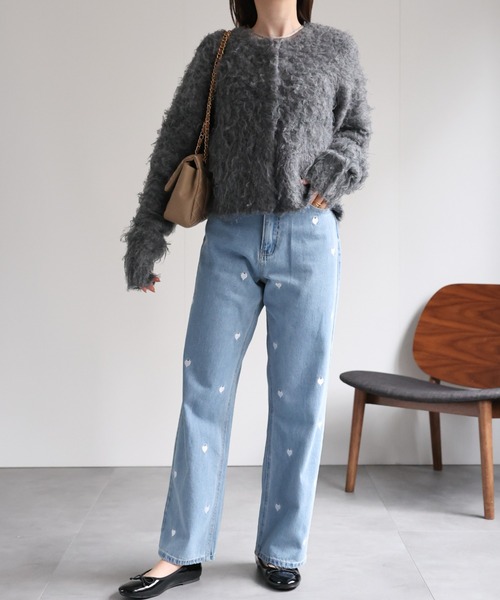 【セール】＜ふわふわ＞ミックスシャギー ショート丈カーディガン/カーデ/秋冬（カーディガン/ボレロ）｜sakishimatokyo（サキシマトーキョー）