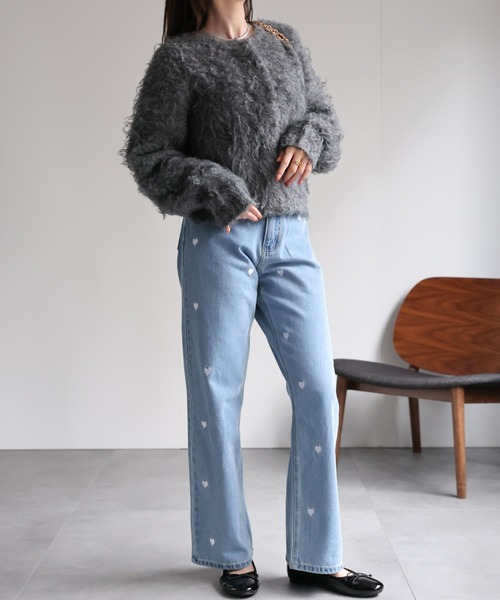 sakishimatokyo（サキシマトーキョー）の「＜ふわふわ＞ミックスシャギー ショート丈カーディガン/カーデ/秋冬（カーディガン/ボレロ・レディース・チャコールグレー/ライトグレー/グリーン/ピンク/ブラウン系その他・FREE）」の8枚目の写真