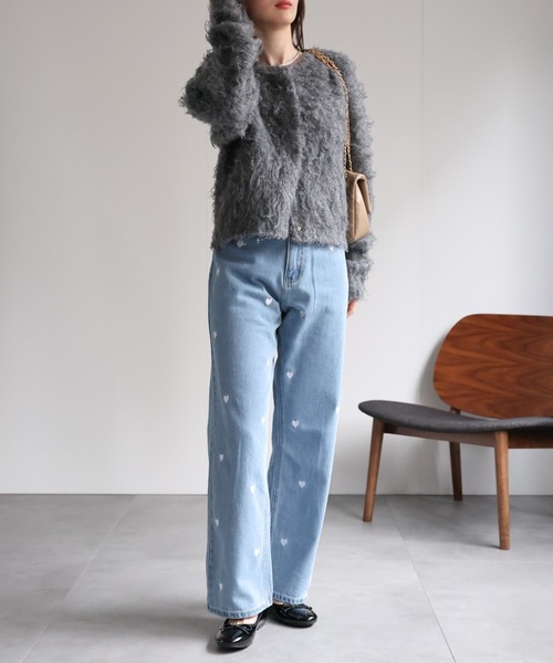 カーディガン 「ふわふわ」ミックスシャギー ショート丈カーディガン/カーデ/秋冬 レディース ふわふわ＞ミックスシャギー ショート丈カーディガン/カーデ