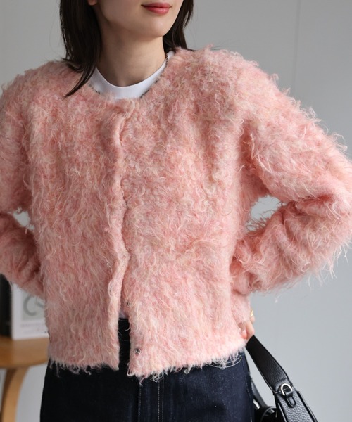 【セール】＜ふわふわ＞ミックスシャギー ショート丈カーディガン/カーデ/秋冬（カーディガン/ボレロ）｜sakishimatokyo（サキシマトーキョー）