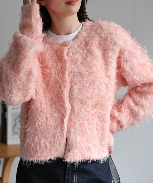 【セール】＜ふわふわ＞ミックスシャギー ショート丈カーディガン/カーデ/秋冬（カーディガン/ボレロ）｜sakishimatokyo（サキシマトーキョー）