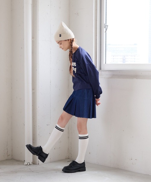 GLOBAL WORK（グローバルワーク）の「洗えるニットワッチ/152636（ニットキャップ/ビーニー・キッズ・ブラック/アイボリー・FREE）」の3枚目の写真