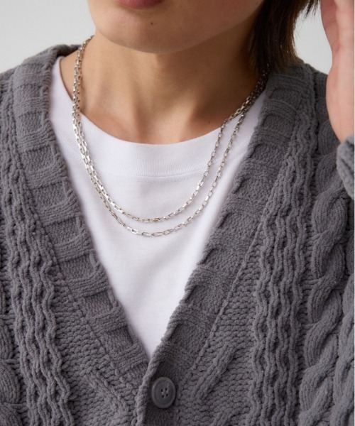 AZUL by moussy(アズールバイマウジー)の「ロングネックレス(ネックレス・メンズ・シルバー/ブラック・FREE)」の2枚目の写真