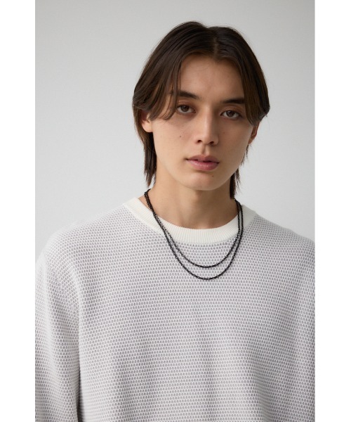 AZUL by moussy(アズールバイマウジー)の「ロングネックレス(ネックレス・メンズ・シルバー/ブラック・FREE)」の4枚目の写真