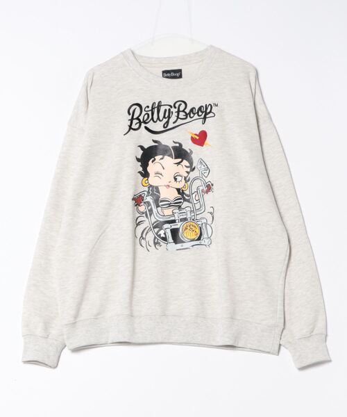 BETTY BOOP(ベティ・ブープ)の「BETTY バイク前後プリントトレーナー(M1)(スウェット・メンズ・チャコールグレー/オートミール/ブラック・MEDIUM/LARGE/X-LARGE)」の16枚目の写真