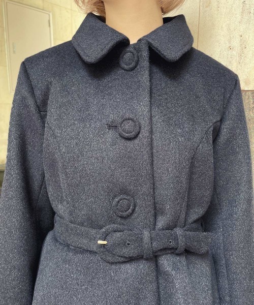 an another angelus（アンアナザーアンジェラス）の「ペプラムショートコート/ananotherangelus（その他アウター・レディース・ライトベージュ/チャコールグレー・FREE）」の7枚目の写真