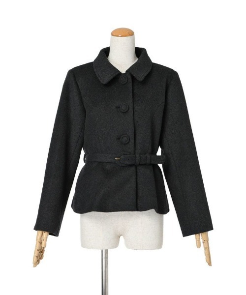 an another angelus（アンアナザーアンジェラス）の「ペプラムショートコート/ananotherangelus（その他アウター・レディース・ライトベージュ/チャコールグレー・FREE）」の20枚目の写真