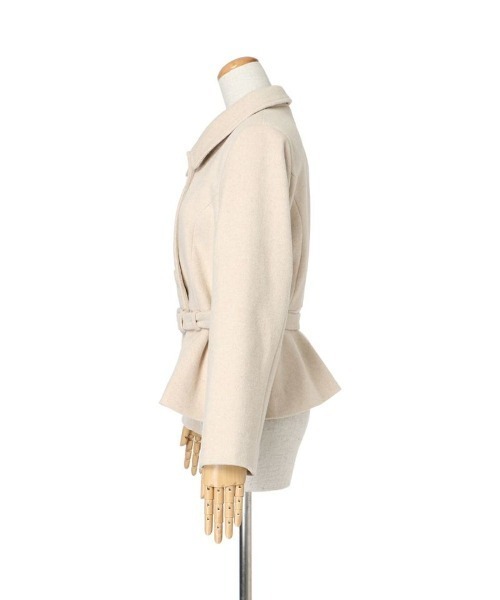 an another angelus（アンアナザーアンジェラス）の「ペプラムショートコート/ananotherangelus（その他アウター・レディース・ライトベージュ/チャコールグレー・FREE）」の22枚目の写真