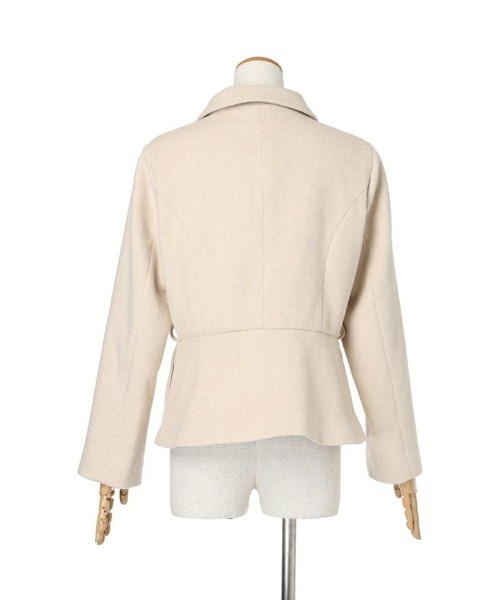 an another angelus（アンアナザーアンジェラス）の「ペプラムショートコート/ananotherangelus（その他アウター・レディース・ライトベージュ/チャコールグレー・FREE）」の13枚目の写真