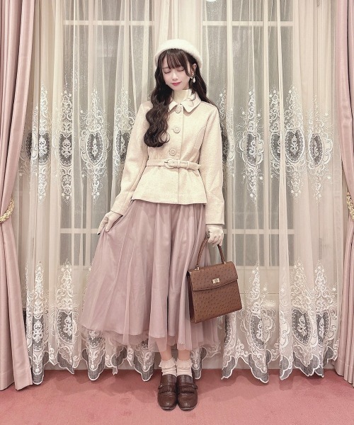 an another angelus（アンアナザーアンジェラス）の「ペプラムショートコート/ananotherangelus（その他アウター・レディース・ライトベージュ/チャコールグレー・FREE）」の16枚目の写真