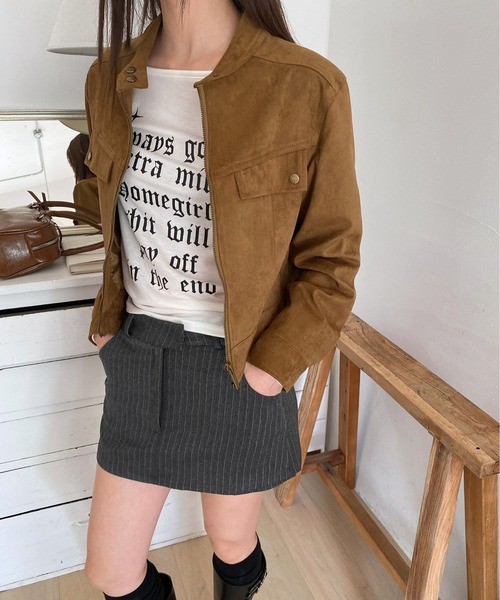 by muni:r(バイ ムニール)の「ストライプミニスカートパンツ(スカート・レディース・ブラック/グレー・SMALL/MEDIUM)」の19枚目の写真