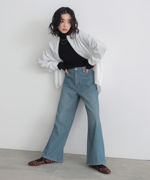 n'OrLABEL（ノアールレーベル）の「『裏ベロアデニムバギーパンツ』（デニムパンツ・レディース・ブラック/ネイビー/ブルー・3L/L～LL/S～Ｍ）」の10枚目の写真