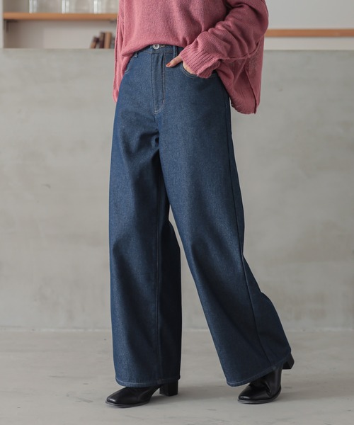 n'OrLABEL（ノアールレーベル）の「『裏ベロアデニムバギーパンツ』（デニムパンツ・レディース・ブラック/ネイビー/ブルー・3L/L～LL/S～Ｍ）」の12枚目の写真