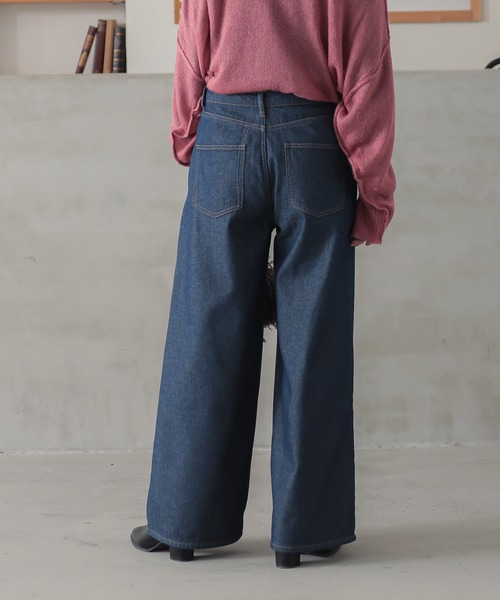 n'OrLABEL（ノアールレーベル）の「『裏ベロアデニムバギーパンツ』（デニムパンツ・レディース・ブラック/ネイビー/ブルー・3L/L～LL/S～Ｍ）」の13枚目の写真
