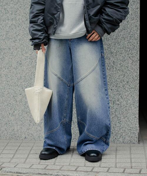 SENSE OF PLACE by URBAN RESEARCH(センスオブプレイスバイアーバンリサーチ)の「ラウンドパネルワイドデニム(その他パンツ・メンズ・ブラック/インディゴブルー・LARGE/MEDIUM)」の16枚目の写真