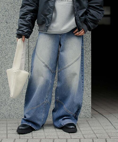 SENSE OF PLACE by URBAN RESEARCH(センスオブプレイスバイアーバンリサーチ)の「ラウンドパネルワイドデニム(その他パンツ・メンズ・ブラック/インディゴブルー・LARGE/MEDIUM)」の15枚目の写真