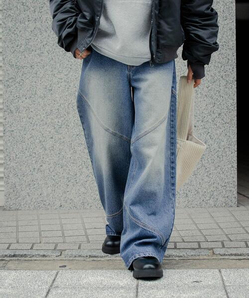 SENSE OF PLACE by URBAN RESEARCH(センスオブプレイスバイアーバンリサーチ)の「ラウンドパネルワイドデニム(その他パンツ・メンズ・ブラック/インディゴブルー・LARGE/MEDIUM)」の13枚目の写真